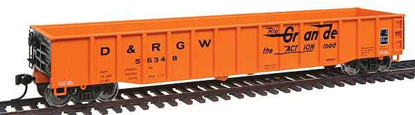 Gold Line(TM) Thrall 53' Gondola - Ready to Run -- Denver & Rio Grande Western(TM) #56348 (orange)
