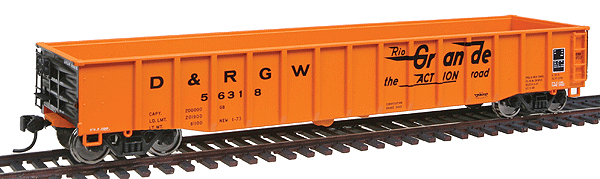 Gold Line(TM) Thrall 53' Gondola - Ready to Run -- Denver & Rio Grande Western(TM) #56318 (orange)