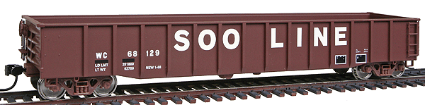53' Thrall 14-Post Gondola - Ready to Run - Gold Line(TM) -- Wisconsin Central/Soo Line #68129 (Boxcar Red)