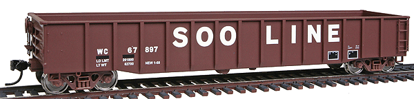 53' Thrall 14-Post Gondola - Ready to Run - Gold Line(TM) -- Wisconsin Central/Soo Line #67897 (Boxcar Red)