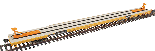 Bethlehem 89'4" Flush-Deck Flatcar - Ready to Run - Gold Line(TM) -- TTX KTTX #1 (yellow, black)