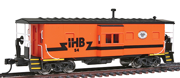 International Steel Bay Window Caboose - Ready to Run - Platinum Line(TM) -- Indiana Harbor Belt #54 (Painted-Out Windows, orange, black)