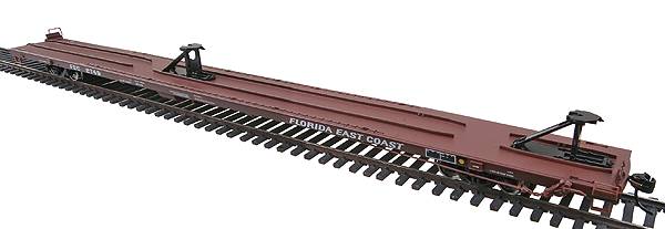 All-Purpose 89' Flatcar w/ACF Hitches - Ready to Run - Gold Line(TM) -- Florida East Coast #2749 (brown)