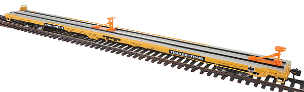 All-Purpose 89' Flatcar w/P-S Hitches - Ready to Run - Gold Line(TM) -- Trailer Train TTWX #972972 (Trailer Train Logo)