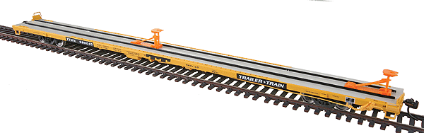 All-Purpose 89' Flatcar w/P-S Hitches - Ready to Run - Gold Line(TM) -- Trailer Train TTWX #980645 (Trailer Train Logo)