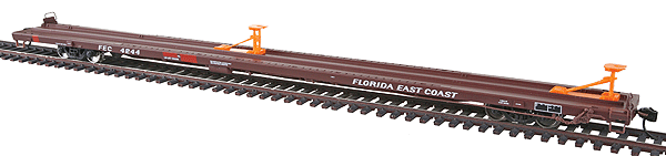 All-Purpose 89' Flatcar w/P-S Hitches - Ready to Run - Gold Line(TM) -- Florida East Coast #4244 (Boxcar Red)