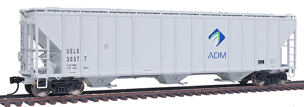 Platinum Line(TM) Evans 4780 Cubic Foot 3-Bay Covered Hopper - Ready to Run -- Archer-Daniels-Midland UELX #30377 (Leaf logo)