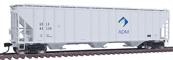Platinum Line(TM) Evans 4780 Cubic Foot 3-Bay Covered Hopper - Ready to Run -- Archer-Daniels-Midland UELX #65139 (Leaf logo)