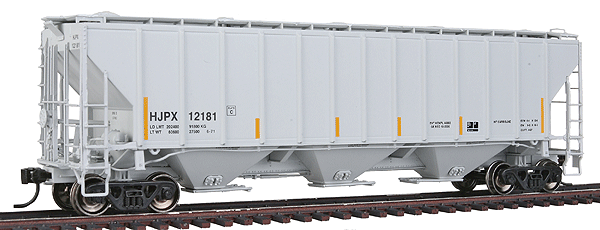 PS2-CD 4427 High-Side Covered Hopper - Ready to Run - Platinum Line(TM) -- Helm Pacific Leasing HJPX #12181 (gray, yellow Conspicuity Markings)