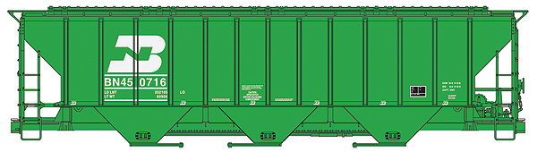 Platinum Line(TM) PS2-CD 4427 54' High-Side Covered Hopper - Ready to Run -- Burlington Northern #450716(Casc Grn,wht,logo over rep.marks)PROJECT CANCELL