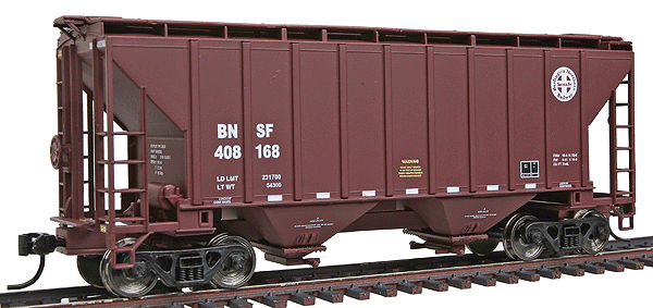 Gold Line(TM) Trinity 2-Bay Cement Service Covered Hopper - Ready to Run -- Burlington Northern Santa Fe #408168 (Mineral Brown, Circle/Cross Logo)