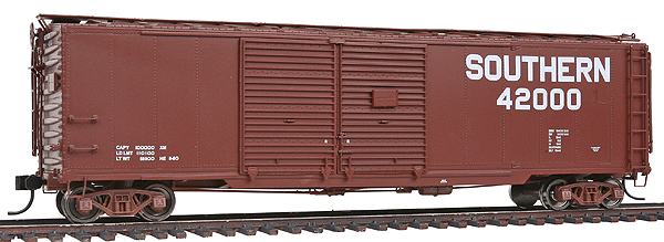 50' Double-Door Automobile Boxcar w/End Doors - Ready to Run - Platinum Line(T -- Southern #42000 (Oxide Red, Large Name & Number)