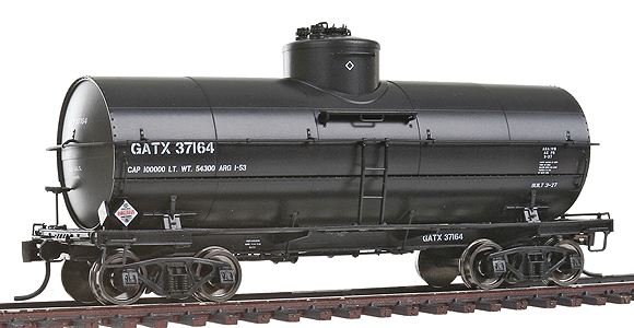 Platinum Line(TM) 10,000 Gallon Insulated Tank Car - Assembled -- General American GATX #37164 (black, white)