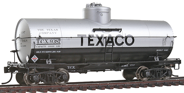 Platinum Line(TM) 10,000 Gallon Insulated Tank Car - Assembled -- Texaco TXC #9387 (black, white)