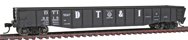 52' 6" Drop-End Mill Gondola - Ready to Run - Platinum Line(TM) -- Detroit, Toledo & Ironton #9019 (black, Large DT&I & Compass Logo)