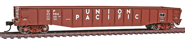 52' 6" Drop-End Mill Gondola - Ready to Run - Platinum Line(TM) -- Union Pacific(R) #229914 (Boxcar Red, white Lettering)