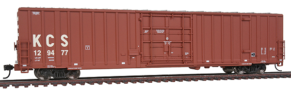 60' Gunderson Boxcar - Ready to Run -- Kansas City Southern #129477 (brown, Large KCS Logo)