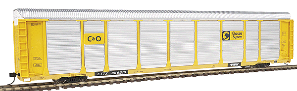 Gold Line(TM) Tri-Level Enclosed Auto Carrier - Assembled -- Chessie/Chesapeake & Ohio
