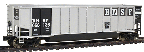Gold Line(TM) Bethgon Coalporter Gondola 6-Pack Ready to Run -- Burlington Northern Santa Fe Set #3 (Early 1995-6 Merger Scheme, silver, bla