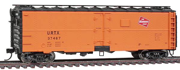 GATX 40' Steel Ice-Cooled Meat Reefer - Ready to Run -- Milwaukee Road URTX #37467 (orange)
