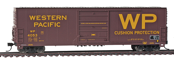 Evans 50' Boxcar - Ready to Run -- Western Pacific(TM) #4053 (Boxcar Red, Large WP, Cushion Protection Letterin