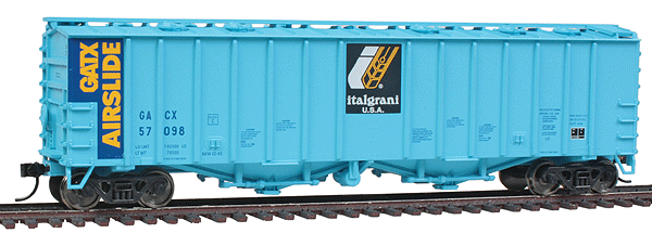 General American 50' Airslide 2-Bay Covered Hopper - Ready to Run -- Italgrani GACX #57098 (light blue, Airslide & Italgrani Logos)