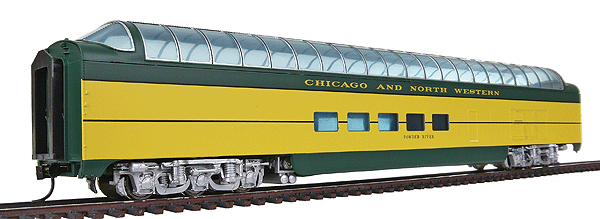 Pullman-Standard Super Dome - Ready to Run -- Chicago & North Western(TM) Powder River (yellow, green)