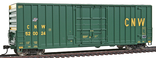 50' Gunderson High-Cube Paper Service Boxcar - Ready to Run - Platinum Line(TM -- Chicago & North Western(TM) #520024  (green, large yellow initials)