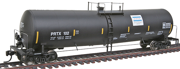 Gold Line(TM) 23,000-Gallon Funnel-Flow Tank Car - Ready to Run -- Procor/Chicago Board of Asphalt PRTX #102 (black)