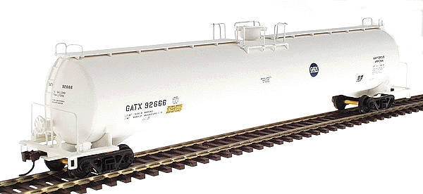 33,000 Gallon Liquid Propane Gas Tank Car (Ready to Run) -- GATX (White)