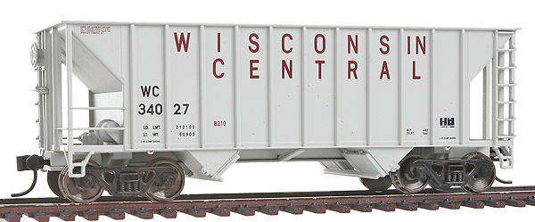 Greenville 100-Ton 2-Bay Hopper - Ready to Run - Gold Line(TM) -- Wisconsin Central #34027 (gray)