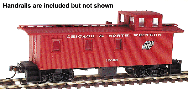 30' Wood, 3-Window Caboose w/Offset Cupola (Ready to Run) -- Chicago & North Western