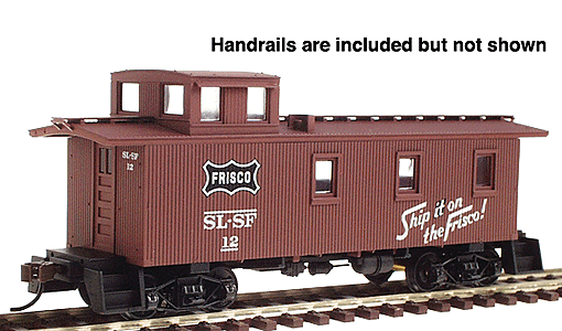 30' Wood, 3-Window Caboose w/Offset Cupola (Ready to Run) -- St. Louis - San Francisco "Frisco"