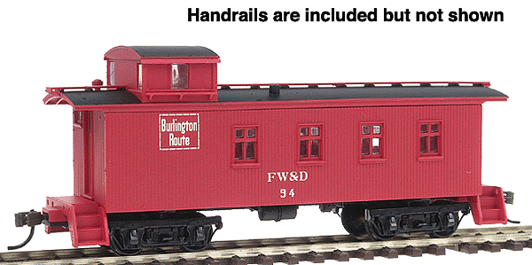 4-Window Wood Caboose - Ready to Run -- Fort Worth & Denver