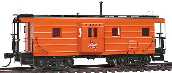 Milwaukee Road Rib-Side Caboose w/Oil Stove - Ready to Run - Platinum Line(TM) -- Milwaukee Road (Orange Ends) #991913