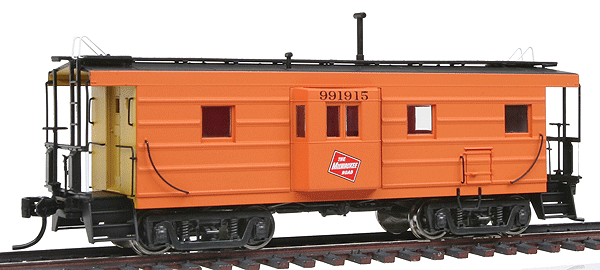 Milwaukee Road Rib-Side Caboose w/Oil Stove - Ready to Run - Platinum Line(TM) -- Milwaukee Road (Safety Yellow Ends) #991915