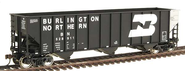 Gold Line(TM) Bethlehem 4000 Cubic Foot 3-Bay Hopper 6-Pack - Ready to Run -- Burlington Northern #3 - New Car Numbers