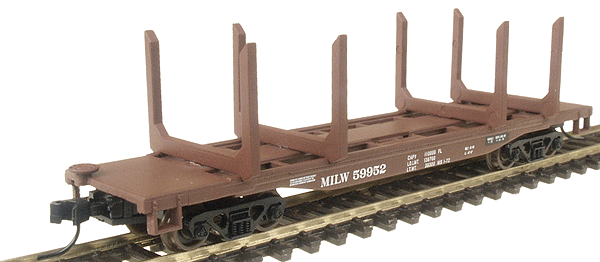 45' Logging Flatcar - Assembled -- Milwaukee Road