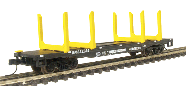45' Logging Flatcar - Assembled -- Burlington Northern