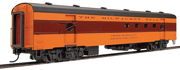 1955 Twin Cities Hiawatha Railway Post Office - Ready to Run -- Milwaukee Road #2152-2153 (orange, maroon, black)