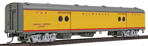 Milwaukee Road Yellow & Gray Streamlined Cars Assembled -- Express Car #2 #1317-29 w/Notched Sills & Clasp Brakes