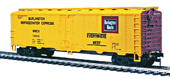 40' Reefer 6-Pack (Ready to Run) -- BREX-Chicago Burlington & Quincy (all steel) 6-pack