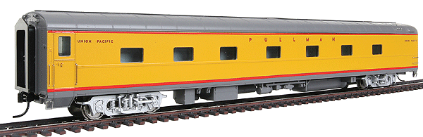 Union Pacific(R) City Streamliner Cars Ready to Run -- 5-5-2 Ocean Series Sleeper P-S Plan #4200 (Armour Yellow, gray, silver, red)