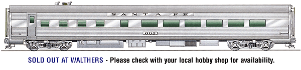 Santa Fe "Super Chief" Streamlined Cars - Assembled w/Plated Finish -- Pullman-Standard 36-Seat Diner
