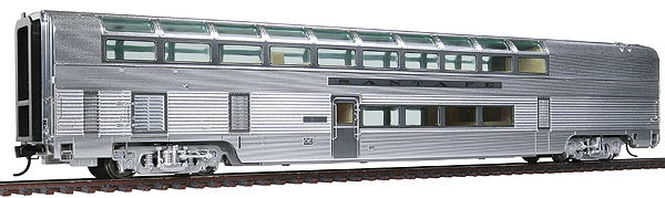 Santa Fe 1956 El Capitan Budd 85' Hi-Level Sky Lounge - Ready to Run -- Santa Fe #575-580 (Plated Finish)