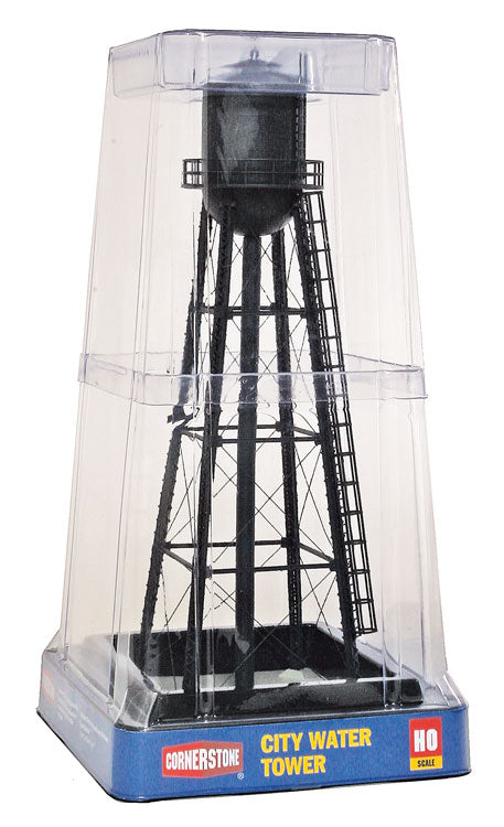 City Water Tower - Built-ups -- Assembled - Black - 3-3/4 x 3-3/4 x 11"  9.3 x 9.3 x 27.5cm-3