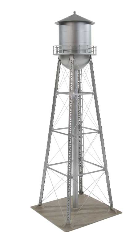 City Water Tower - Built-ups -- Assembled - Silver - 3-3/4 x 3-3/4 x 11"  9.3 x 9.3 x 27.5cm-2