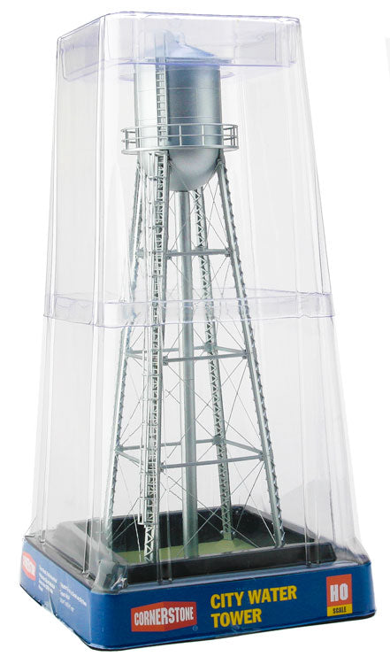 City Water Tower - Built-ups -- Assembled - Silver - 3-3/4 x 3-3/4 x 11"  9.3 x 9.3 x 27.5cm-5