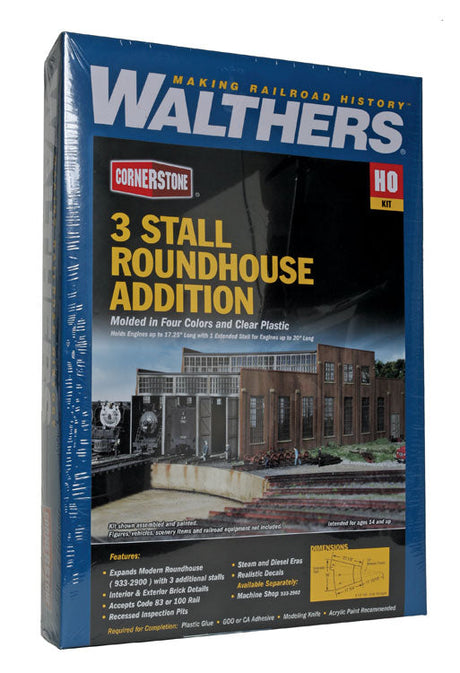 3-Stall Modern Roundhouse Addition -- Kit - 16 x 20-1/8 x 5-1/2"  40.6 x 51.1 x 14cm-3