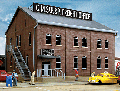Brick Freight Office -- Kit - 8-13/16 x 9 x 6-1/8"  22.4 x 22.9  15.6cm-1